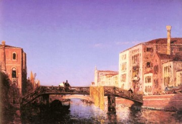 Le Pont De Bois un barco de Venecia Barbizon Felix Ziem seascape Pinturas al óleo